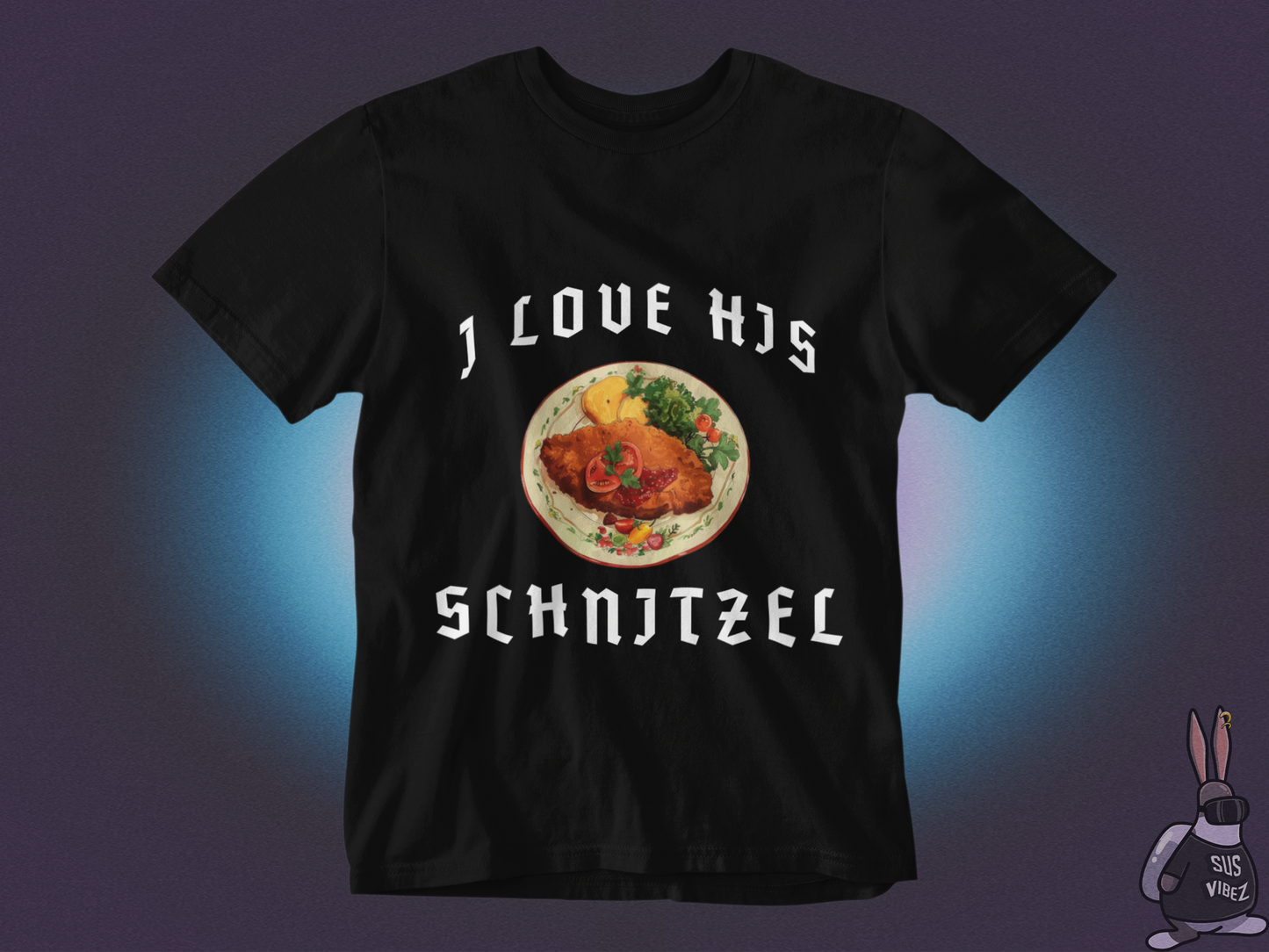 I love his schnitzel T-shirt