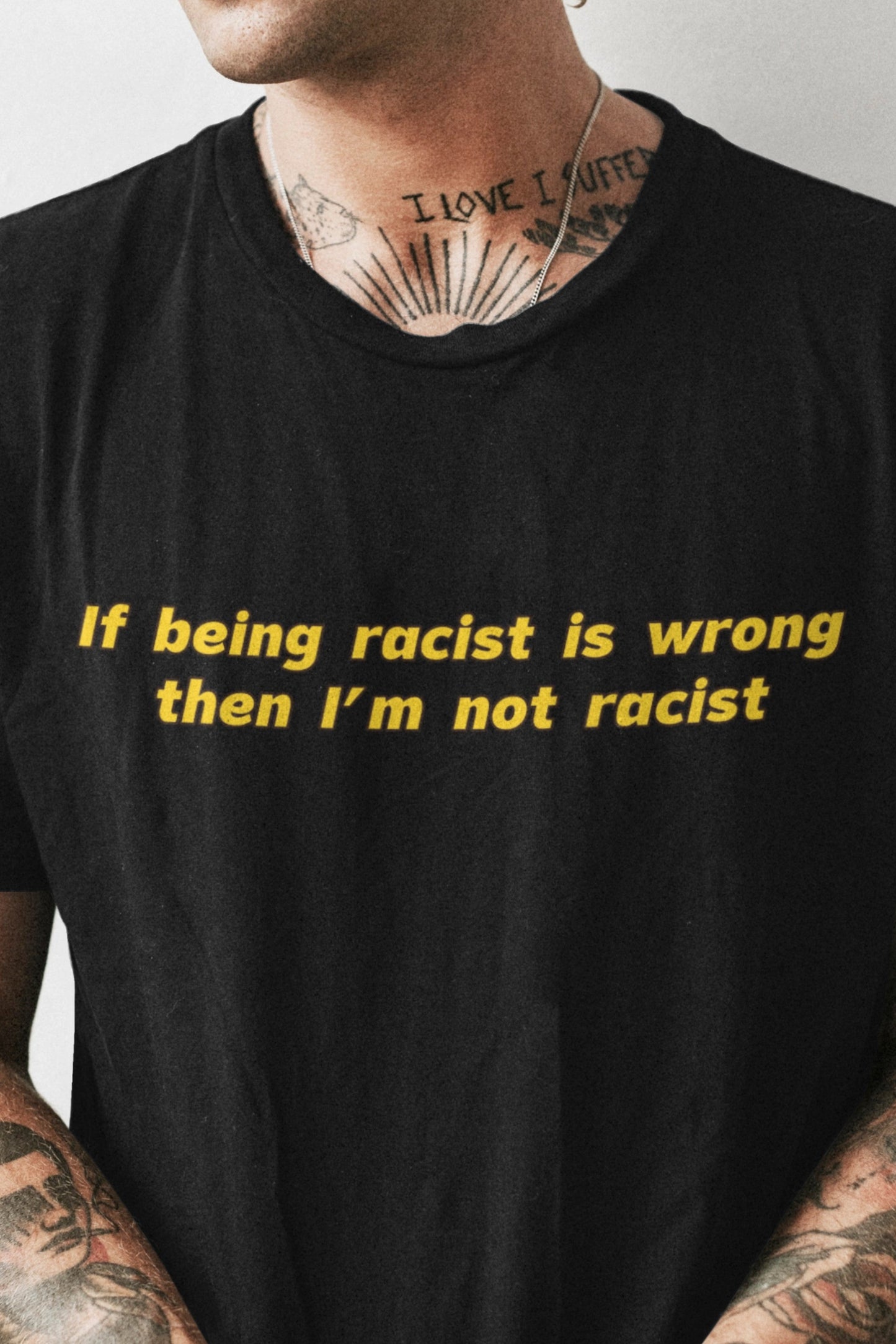 If being racist is wrong then I'm not racist T-shirt