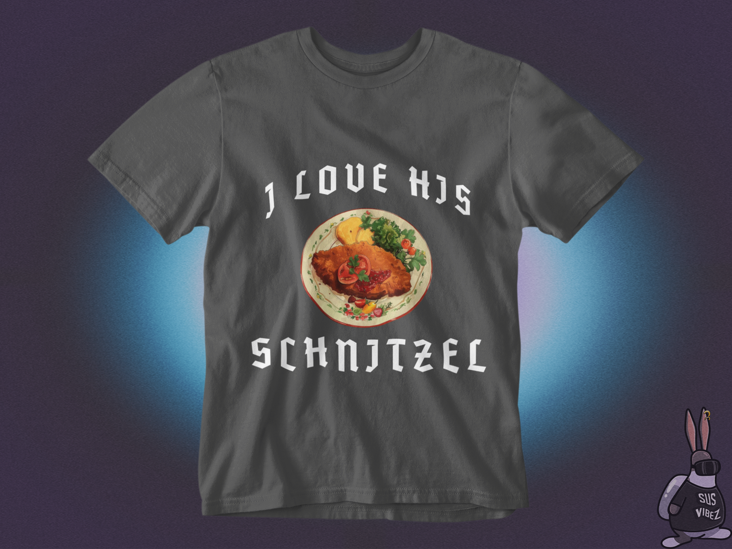 I love his schnitzel T-shirt