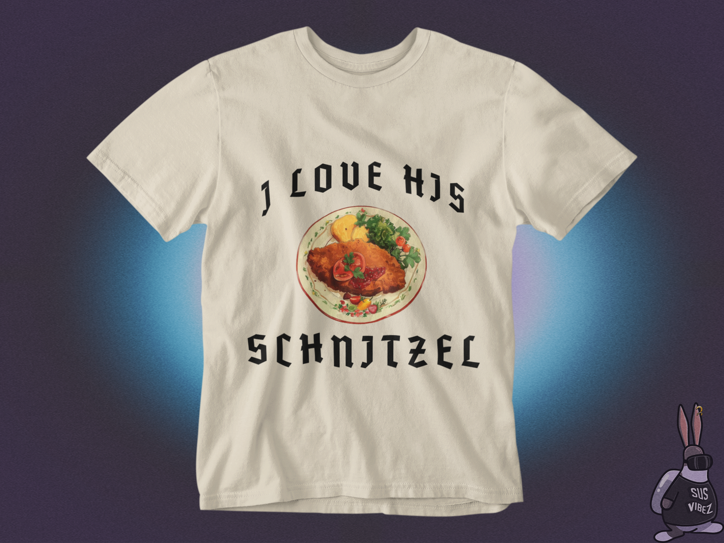 I love his schnitzel T-shirt