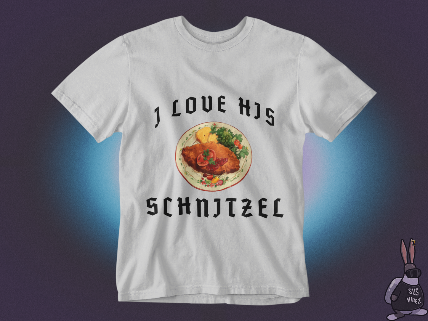 I love his schnitzel T-shirt