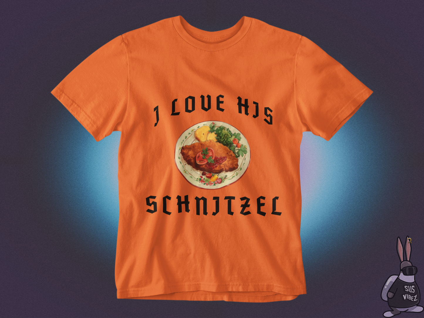 I love his schnitzel T-shirt