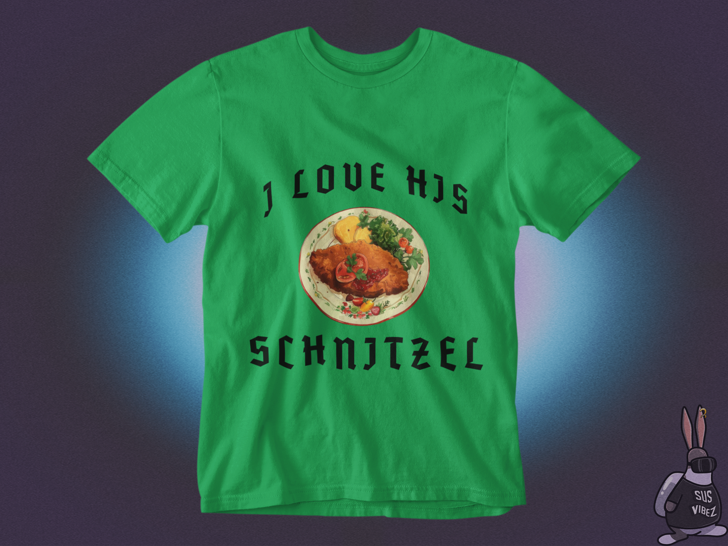 I love his schnitzel T-shirt