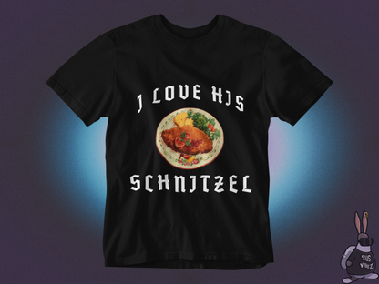 I love his schnitzel T-shirt