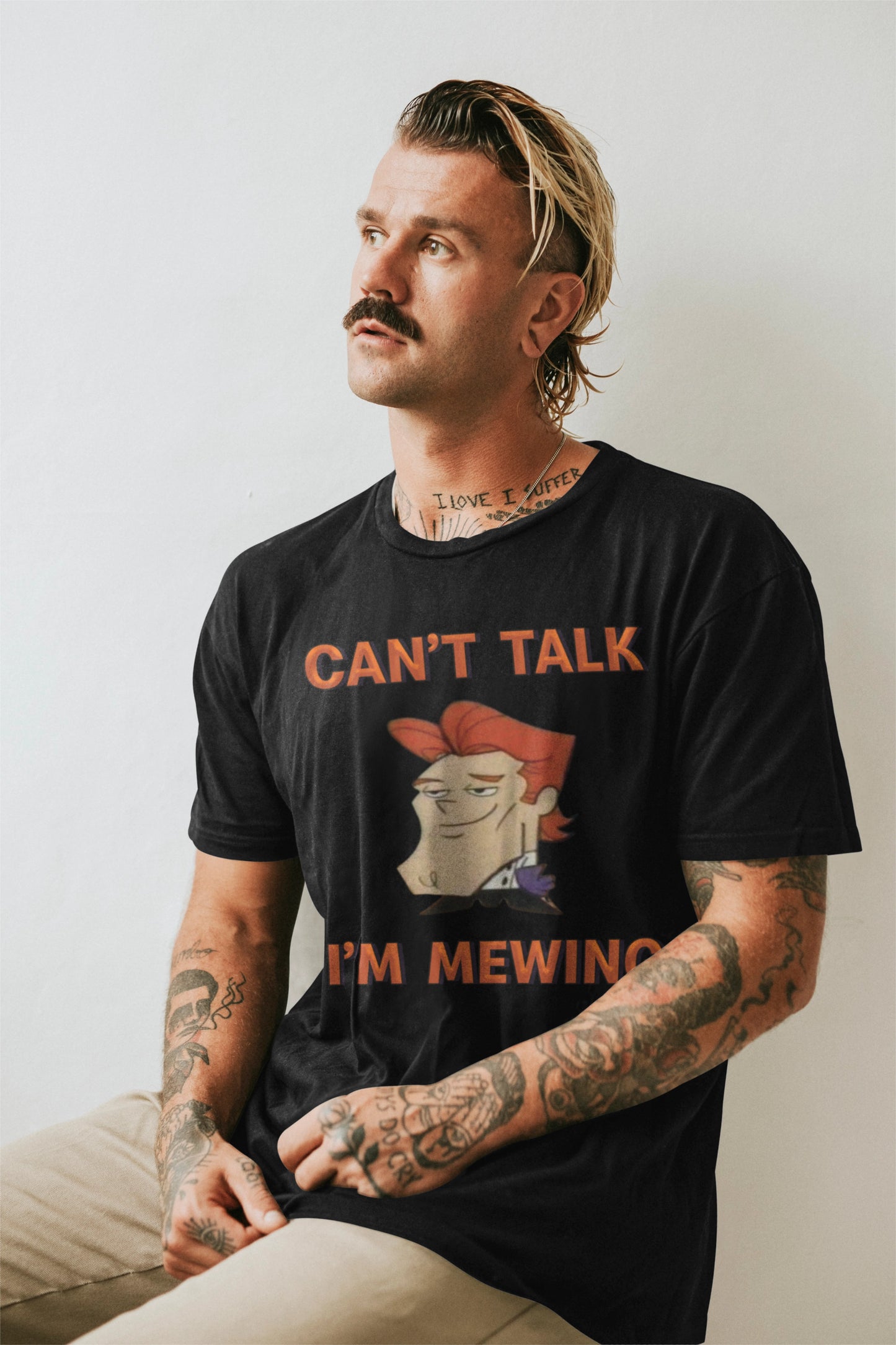 Can't talk I'm mewing Dexter T-shirt