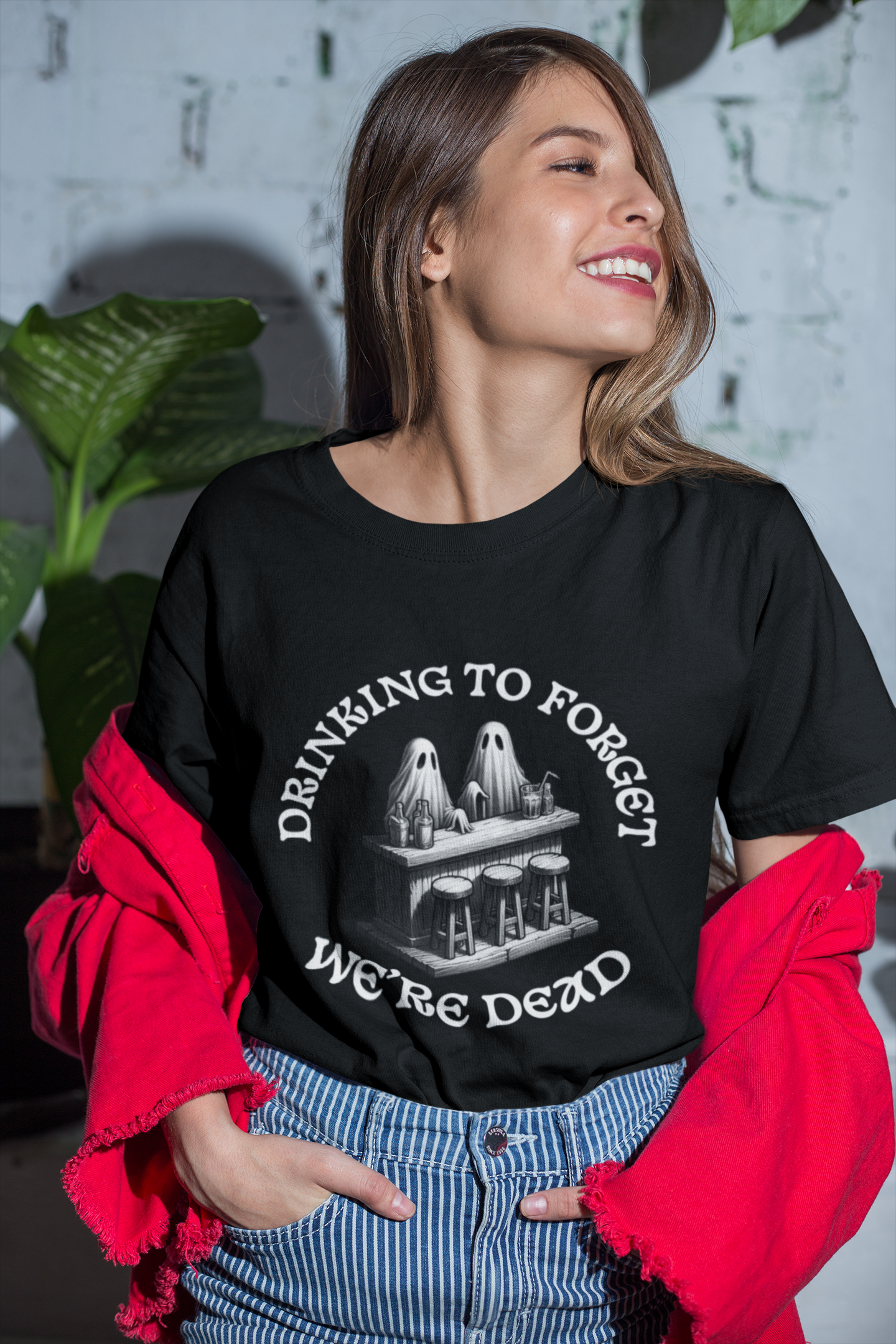 Drinking to forget we're dead T-shirt