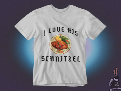 I love his schnitzel T-shirt