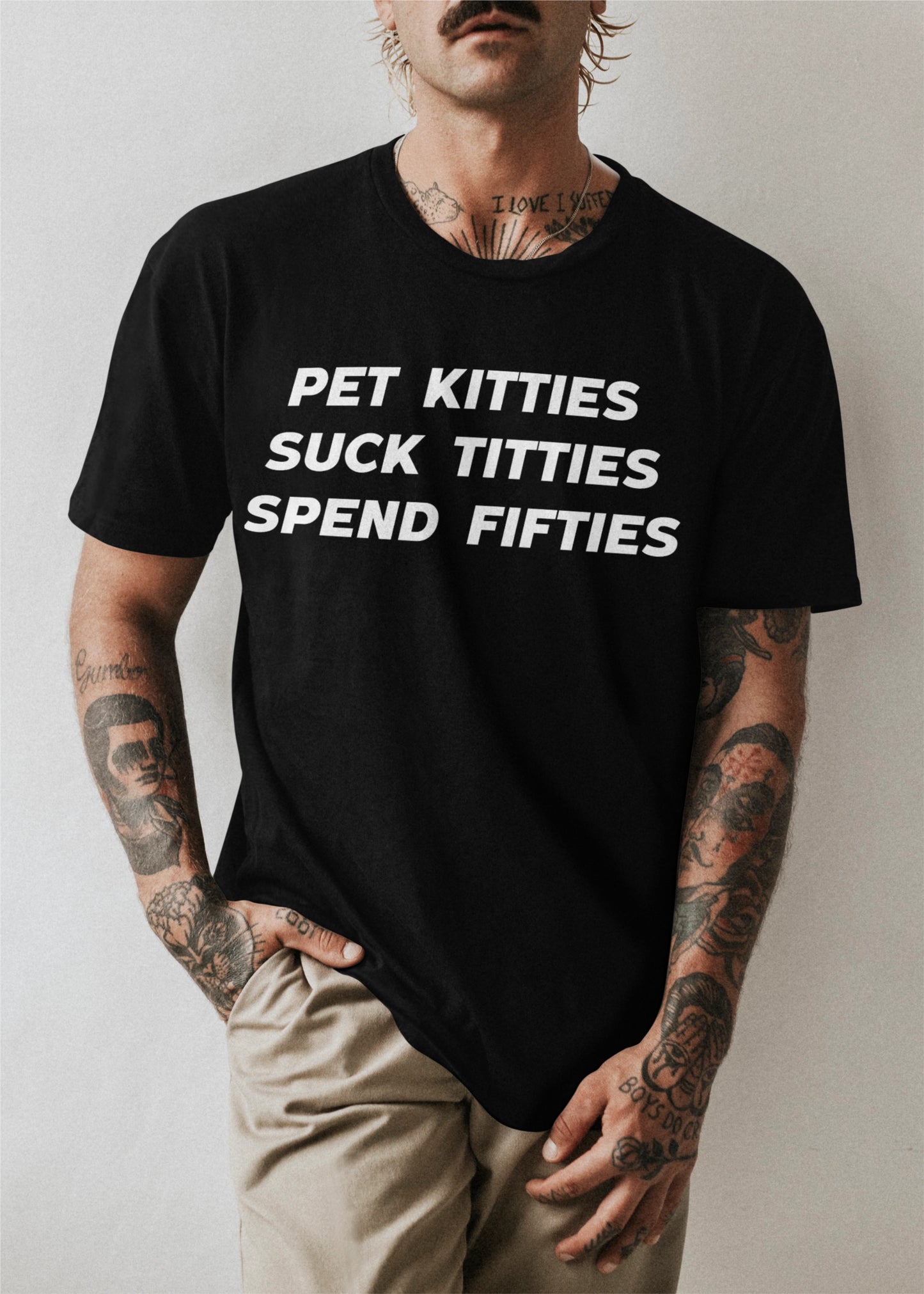 Pet kitties suck titties spend fifties T-shirt